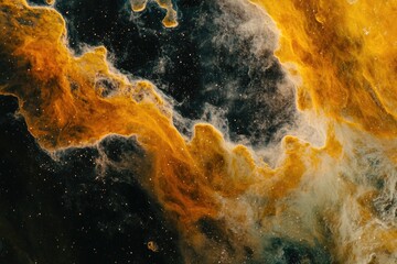 Wall Mural - Yellow and Black Galaxy Close-Up