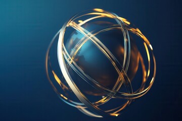 Poster - Modern abstract design featuring a stylized globe with glowing lines illustrating international connections Generative AI
