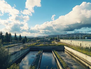 Wall Mural - bridge over lake or river