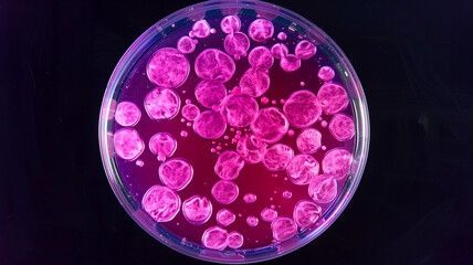 Poster - This Colored stem cell cultures showcase potential in regenerative medicine for transformative therapies.