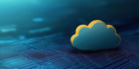cloud computing technology depicted with abstract background and binary code in a modern digital env