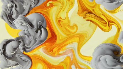 Sticker - dynamic animation showcasing swirling plumes colorful smoke fog seamlessly blending fluid motion sequence modern artistic touch