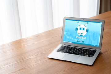 Wall Mural - chatbot software application for modish online business that automatically reply to customer questio