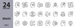 © Alex - Brain line icons set with Mind, AI, Intelligence, Head, Thinking, Brainstorming, Creative and more. Editable Stroke
