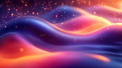 close-up horizontal abstract illustration of a glowing virtual futuristic cyberspace