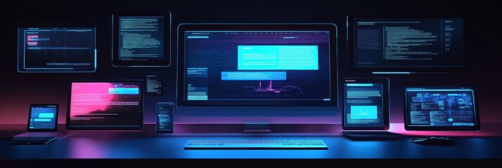 Wall Mural - enhancing user experience through responsive interface development across multiple devices