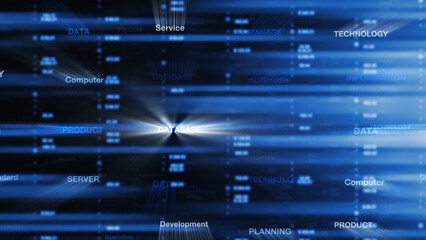 Wall Mural - abstract business data word cloud illustration. concept digital technology.