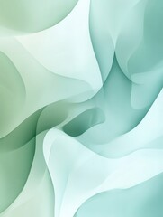 Poster - Abstract design with calm pastel green and blue tones featuring smooth flowing shapes for tranquility and relaxation Generative AI