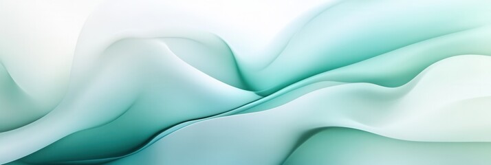 Fototapete - Abstract background of calmness with smooth flowing shapes in pastel green and blue tones promoting tranquility and peace Generative AI