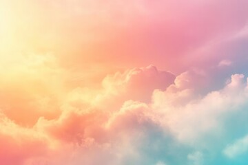 Aufkleber - Soft pastel clouds and a gentle glow create a backdrop of hope during sunrise with vibrant colors illuminating the sky Generative AI
