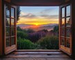 © Armaya - A beautiful sunset vista viewed from an open window