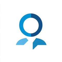 Aufkleber - Abstract User Icon in Blue Tones: Simplicity and Modern Design for Profile, Person, Avatar or Representation.