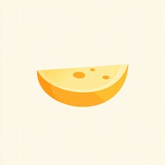 Poster - Minimalist cheese wedge logo in soft yellow orange gradient with clean design expressing vibrant cartoon aesthetics Generative AI