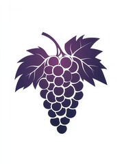 Aufkleber - Abstract grape bunch logo designed with soft purple hues emphasizing modern artistic simplicity and elegance Generative AI