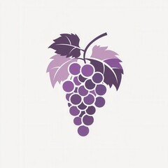 Aufkleber - Abstract grape bunch logo design showcasing soft purple hues in modern artistic simplicity for branding or decoration Generative AI