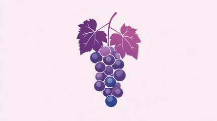 Poster - Modern abstract grape bunch logo featuring soft purple hues and artistic simplicity for branding and design purposes Generative AI