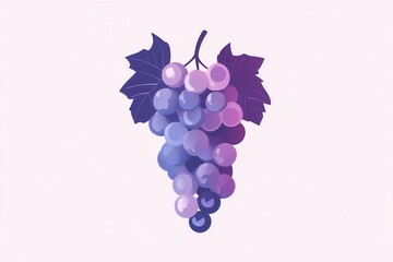 Poster - Modern abstract grape bunch logo with soft purple hues reflecting artistic simplicity and elegance in design Generative AI