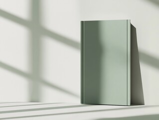 Wall Mural - minimalist green panel with shadows in modern interior space