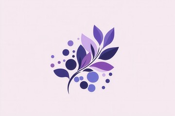 Aufkleber - Creative abstract grape bunch logo design featuring soft purple hues and modern artistic simplicity Generative AI