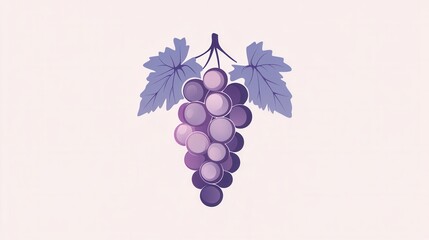 Aufkleber - Abstract grape bunch logo created with soft purple hues showcasing modern artistic simplicity for branding or design Generative AI