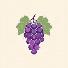 Aufkleber - Modern abstract grape bunch logo featuring soft purple hues and artistic simplicity for contemporary design Generative AI