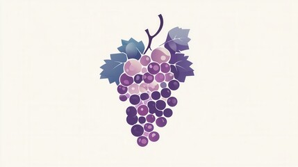 Aufkleber - Modern abstract grape bunch logo featuring soft purple hues and artistic simplicity for fresh branding Generative AI