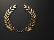 © JK_kyoto - Golden Laurel Wreath Symbolizing Victory and Achievement on Dark Background
