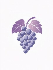 Aufkleber - Abstract grape bunch logo featuring soft purple hues with a modern artistic simplicity suitable for branding Generative AI
