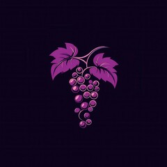 Poster - Unique abstract grape bunch logo featuring modern artistic simplicity and soft purple hues for creative branding purposes Generative AI