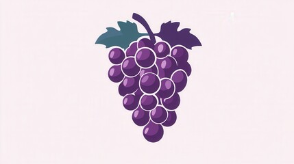 Aufkleber - Abstract design featuring a modern grape bunch logo with soft purple hues showcasing artistic simplicity Generative AI