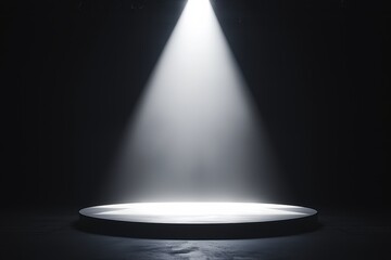 Aufkleber - Spotlight illuminating empty stage with white podium