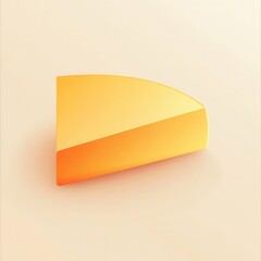 Poster - Minimalist cheese wedge logo in soft yellow orange gradient with clean design perfect for culinary uses Generative AI