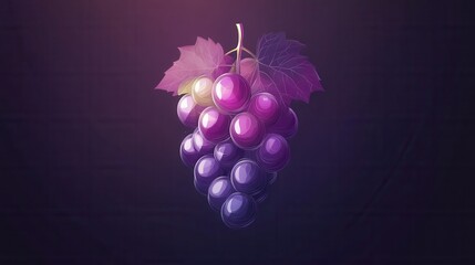 Aufkleber - Abstract grape bunch logo featuring soft purple hues with modern artistic simplicity for branding or creative design applications Generative AI