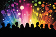 © Dejana - Audience watching light show with colorful bokeh effect and star shaped lights