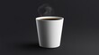 © StudioFF - Steaming Modern White Coffee Cup on a Black Background / 黒い背景の湯気の立つモダンな白いコーヒーカップ