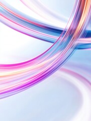 Leinwandbilder - Glowing neon lines create an elegant, futuristic composition on a smooth white background Generative AI
