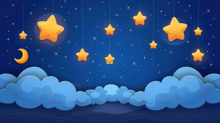 Wall Mural - experience the beauty of a starry night with this stunning vector sky background, perfect for your n