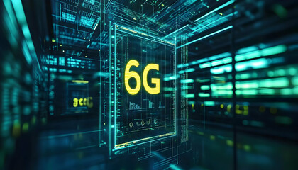Futuristic 5G/6G Network Server Room