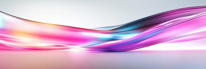 Fototapete - Glowing neon lines create a smooth and elegant composition on a bright background in futuristic digital artwork Generative AI