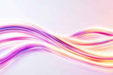 Poster - Glowing neon lines create an elegant composition on a smooth white background in futuristic digital art Generative AI