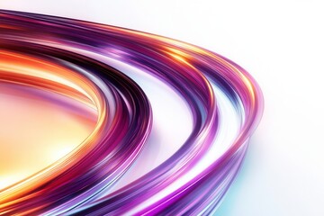 Leinwandbilder - Glowing neon lines create an elegant futuristic composition on a white background with smooth light trails Generative AI