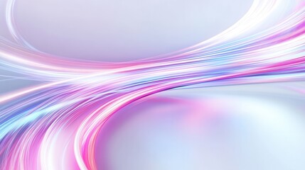 Fototapete - Innovative abstract glowing neon lines create a futuristic digital landscape on a smooth white background Generative AI