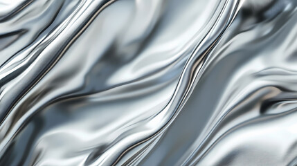 Wall Mural - Platinum metallic effect foil with a smooth silver texture and gradient background. Shimmering - Waterfall. Illustration