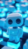 Robot z niebieskimi światłami