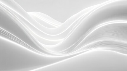 Wall Mural - glowing neon lines create a futuristic abstract landscape on a smooth white background generative ai