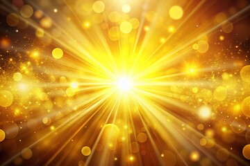 Wall Mural - abstract yellow sun rays bokeh background for design projects