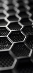 Wall Mural - a futuristic graphene-based woven pattern with hexagonal interlocking carbon fibers