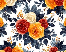 Fall Rose Digital Pattern Free Stock Photo - Public Domain Pictures