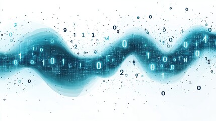 Digital data stream flowing, abstract background, binary code, technology concept