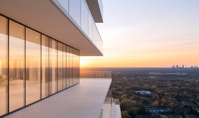 Poster - A luxury residential building captured from a low-angle perspective, ideal for architectural and real estate projects.